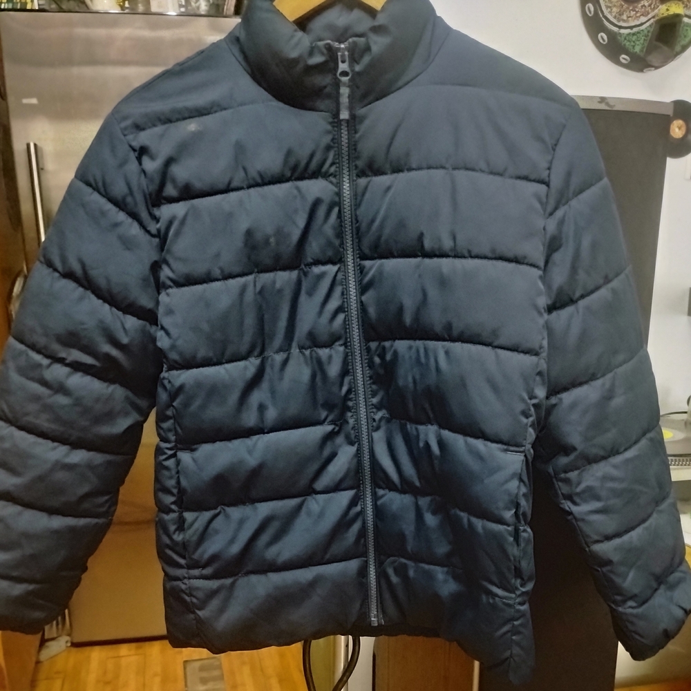 Kids Quilted Puffer Jacket in Dark Blue